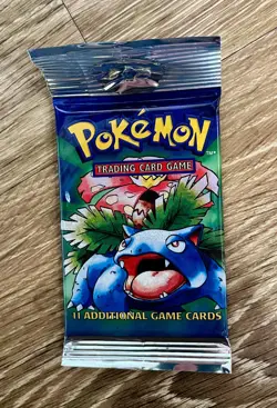 1999 Pokemon Base Set Unlimited Booster Pack Blastoise Art Factory Sealed - Image 1