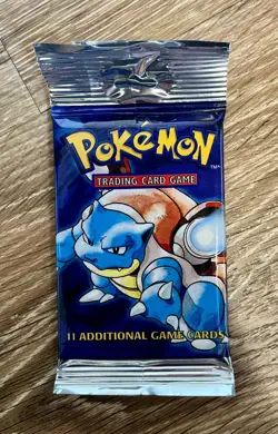 1999 Pokemon Base Set Booster Pack 1st Edition Factory Sealed Blastoise Art - Image 1