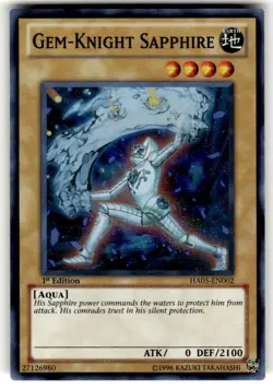 Yu-Gi-Oh! | Gem-Knight Sapphire | HA05-EN002 | 1st Edition | Super Rare NM - Image 1