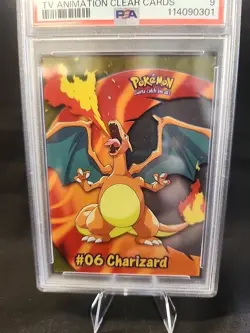 2000 TOPPS POKEMON TV ANIMATION CLEAR CARDS #PC3 CHARIZARD PSA 9 - Image 5