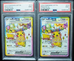 Pikachu EX 219/191 Surging Sparks Pokemon Card PSA 9 Mint - Image 1