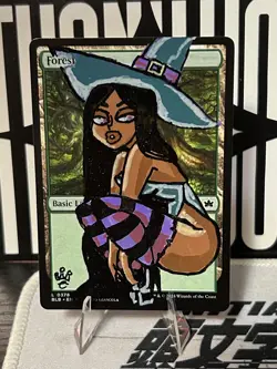 Altered/Hand Painted Art MTG Card - Anime girl - Sexy Witch Forest - Image 1