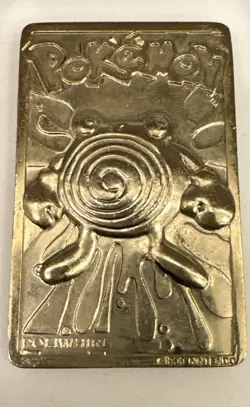 1999 Pokemon Burger King Poliwhirl 24K Gold Plated Limited Edition Card - Image 1