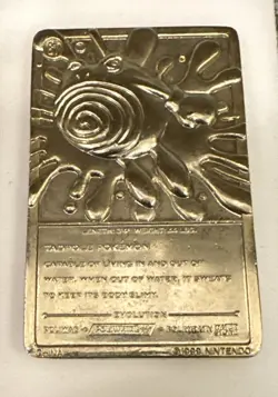 1999 Pokemon Burger King Poliwhirl 24K Gold Plated Limited Edition Card - Image 2
