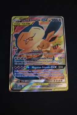 Pokemon TCG Eevee and Snorlax GX SM169 Sun & Moon Promo Holo Card MP - Image 1