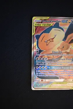 Pokemon TCG Eevee and Snorlax GX SM169 Sun & Moon Promo Holo Card MP - Image 2