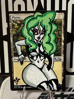Altered/Hand Painted Art MTG Card - Anime girl - Beetlejuice Plains - Image 1