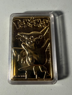 Burger King Pokemon 23k Gold Plated Pikachu #25 Trading Card in Case 1999 - Image 1