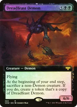 Dreadfeast Demon FOIL EXTENDED - 369 - Rare - Innistrad Crimson Vow VOW MTG - Image 1