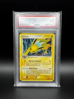 2005 POKEMON EX UNSEEN FORCES #8 JOLTEON-REVERSE FOIL PSA 9 - Image 1