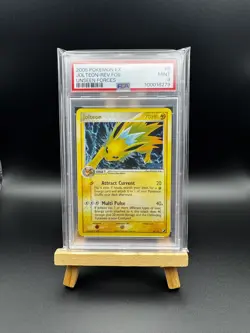 2005 POKEMON EX UNSEEN FORCES #8 JOLTEON-REVERSE FOIL PSA 9 - Image 4