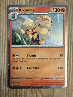 Pokemon TCG Arcanine SVP Black Star Promos SVP011 Holo Promo Cosmos Holo Rare NM - Image 1