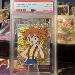 PSA 10 MISTY #S28 - 1999 Pokemon Holo Prism Merlin Sticker GEM MINT! - Image 1