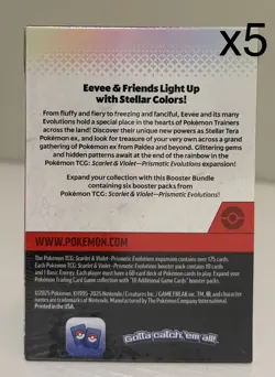 Pokemon Prismatic Evolutions Booster Bundles - Lot of X5 | 6-Pack Bundles - Image 3