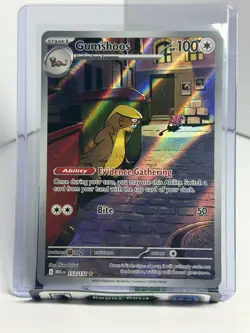 Gumshoos 153/132 Full Art Holo Illustration Rare Mega Evolution Pokemon 2025 - Image 1