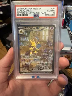 POKEMON ALAKAZAM EX SIR 201/165 SCARLET & VIOLET 151 - PSA 10 GM MINT - Image 1