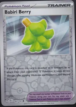 Babiri Berry Reverse Holo SV08: Surging Sparks 163/191 Pokemon Trading Card TCG - Image 1