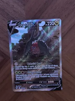Regidrago V 184/195 Silver Tempest Alt Art Ultra Rare Holo Pokemon Card NM - Image 3