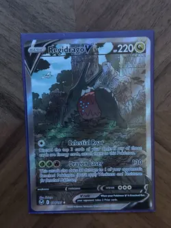 Regidrago V 184/195 Silver Tempest Alt Art Ultra Rare Holo Pokemon Card NM - Image 4