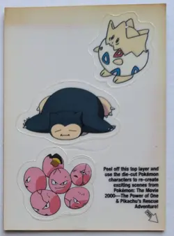 Topps Pokemon the Movie 2000 Sticker card: Togepi Snorlax & Exeggcute (10 of 10) - Image 1