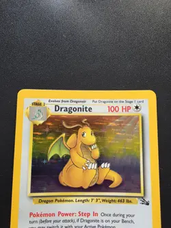 Dragonite Unlimited Fossil 4/62 Near Mint Holo Rare Pokemon Card - Image 4