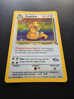 Dragonite Unlimited Fossil 4/62 Near Mint Holo Rare Pokemon Card - Image 5