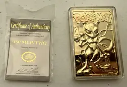 Pokemon Mewtwo 23k Gold Plated Trading Card 1999 (NEW) Still Sealed w Box - Image 3