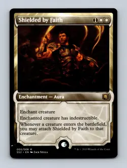 Shielded by Faith Signature Spellbook Gideon Non-Foil MTG LP*see pic for defect* - Image 1