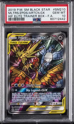 2019 POKEMON SM BLACK STAR PROMO FULL ART/MOLTRES & ZAPDOS & ARTICUNO GX PSA 10 - Image 1