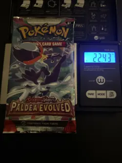 Heavy 22.43g Pokemon Sealed Paldea Evolved Booster Pack - Image 1