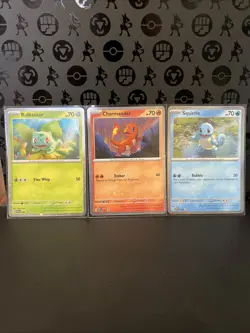 Pokemon 151 Poster Collection Promos (Bulbasaur, Charmander, Squirtle) - Image 1