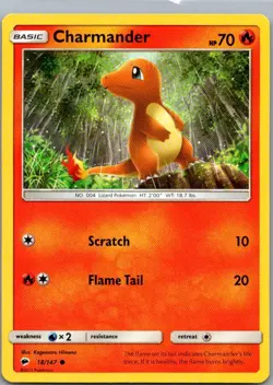 Charmander - 18/147 (#42 Charizard Stamped) #018/147 2017 Pokemon POKE#6 - Image 1