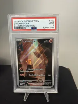 2023 POKEMON MEW EN-151 ILLUSTRATION RARE #168 CHARMANDER PSA 9 - Image 1