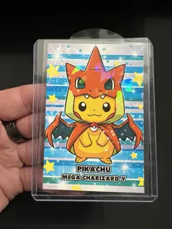 Poncho Pikachu Mega Charizard Y Green Holo Pokemon Database Merry Christmas Peru - Image 1