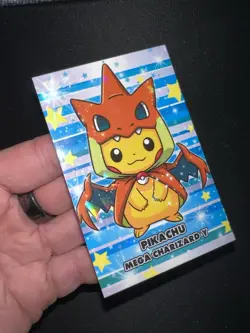 Poncho Pikachu Mega Charizard Y Green Holo Pokemon Database Merry Christmas Peru - Image 2
