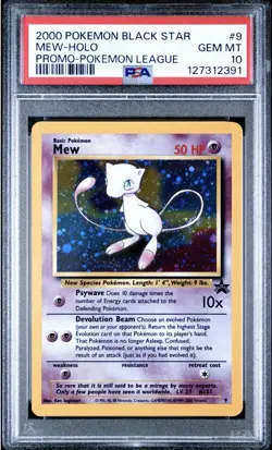 Pokemon Mew League Black Star Holo Promo #9 PSA 10 Gem Mint Full Cosmos Swirl - Image 1
