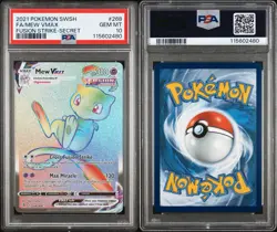 2021 POKEMON SWORD & SHIELD FUSION STRIKE | SECRET RAINBOW MEW VMAX 268 PSA 10 - Image 3