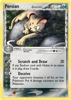Persian (Delta Species, #48/110) EX - Holon Phantoms LP Pokemon - Image 1