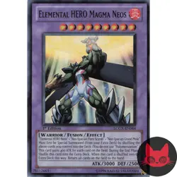Yugioh Elemental HERO Magma Neos LCGX-EN064 Super Rare 1st Edition LP - Image 1