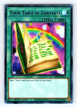 Yugioh Toon Table Of Contents LDS1-EN069 1st Edition Ultra Rare (Blue) - DMG 💎 - Image 1