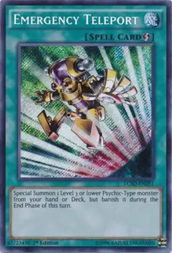 Yugioh! LP Emergency Teleport - LC5D-EN251 - Secret Rare - 1st Edition Lightly P - Image 1