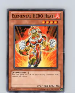 Yu-Gi-Oh TCG Elemental HERO Heat LCGX-EN037 1st Edition Common Card Played MP-LP - Image 1