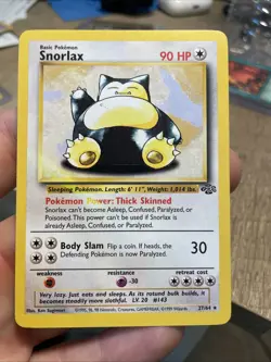 Pokemon TCG Snorlax Jungle 27/64 Non-Holo Rare Vintage 1999 WOTC Card - Image 1