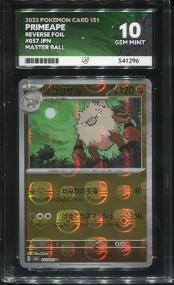 ACE 10 Primeape 057/165 Pokemon Card 151 JP 2023 Master Ball Gem Mint Pokemon - Image 1