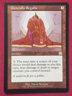Magic The Gathering MERCADIAN MASQUES GENERAL'S REGALIA artifact card MTG - Image 1