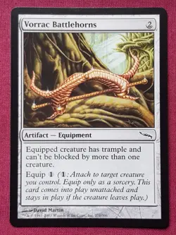 Magic The Gathering MIRRODIN VORRAC BATTLEHORNS artifact card MTG - Image 1