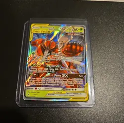Pokemon Card Pheromosa & Buzzwole GX 1/214 Sm- Unbroken Bonds Holo Tag Team NM - Image 1