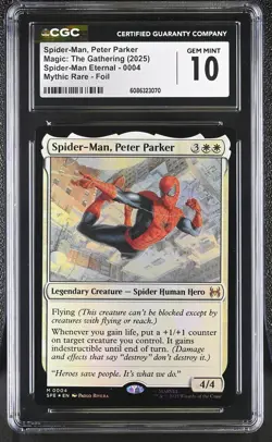 SPIDER-MAN, PETER PARKER Marvel's Spider-Man Foil Mythic CGC 10 MTG - Image 1