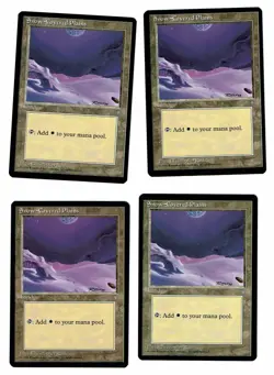 4x (NM) SNOW COVERED Plains Ice Age Magic the Gathering Wizards of the Coast - Image 1