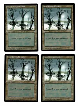 4x (NM) SNOW COVERED Swamp Ice Age Magic the Gathering Wizards of the Coast - Image 1